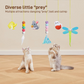 IZEYNO 6 Pack Retractable Cat Toys with Bell, Multicolor Hanging Toys for Indoor Kitten, Crinkle and Catnip