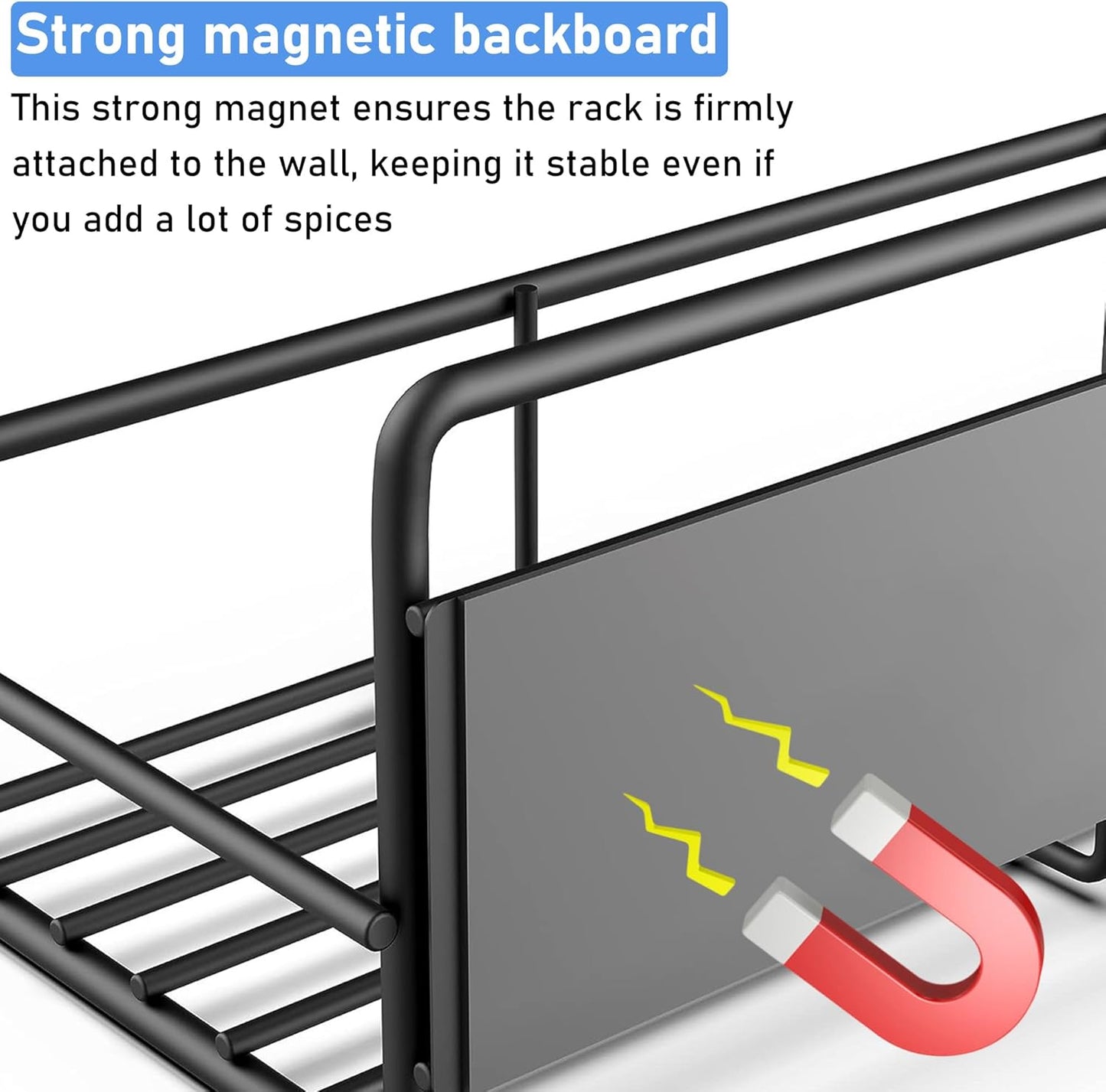 IZEYNO 4 Pack Magnetic Spice Rack for Refrigerator, Side of Fridge Storage Shelves, Kitchen Shelf Organizer