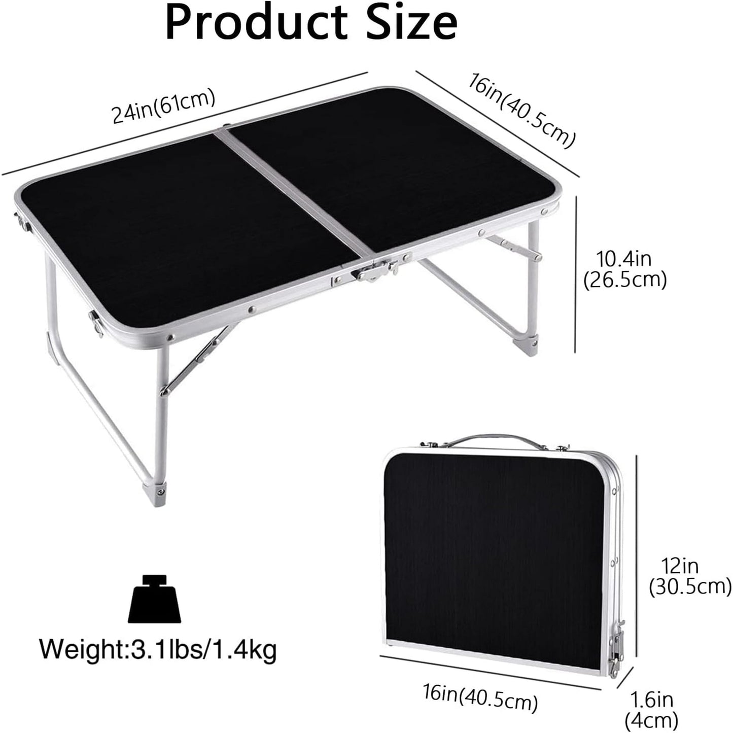 IZEYNO Portable Folding Laptop Desk, Laptop Bed Table, Breakfast Tray with Aluminum Alloy Legs