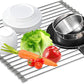 IZEYNO Roll Up Dish Drying Rack, Over The Sink Foldable Stainless Steel Drainer Rack Kitchen Mat for Cups Fruits Vegetables (17.7''x 13.7'')