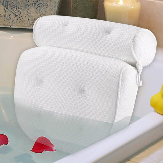 IZEYNO Bath Pillows for Tub Neck and Back Support, Bathtub Pillows with 6 Non Slip Suction Cups, Spa Pillows for Bathtub