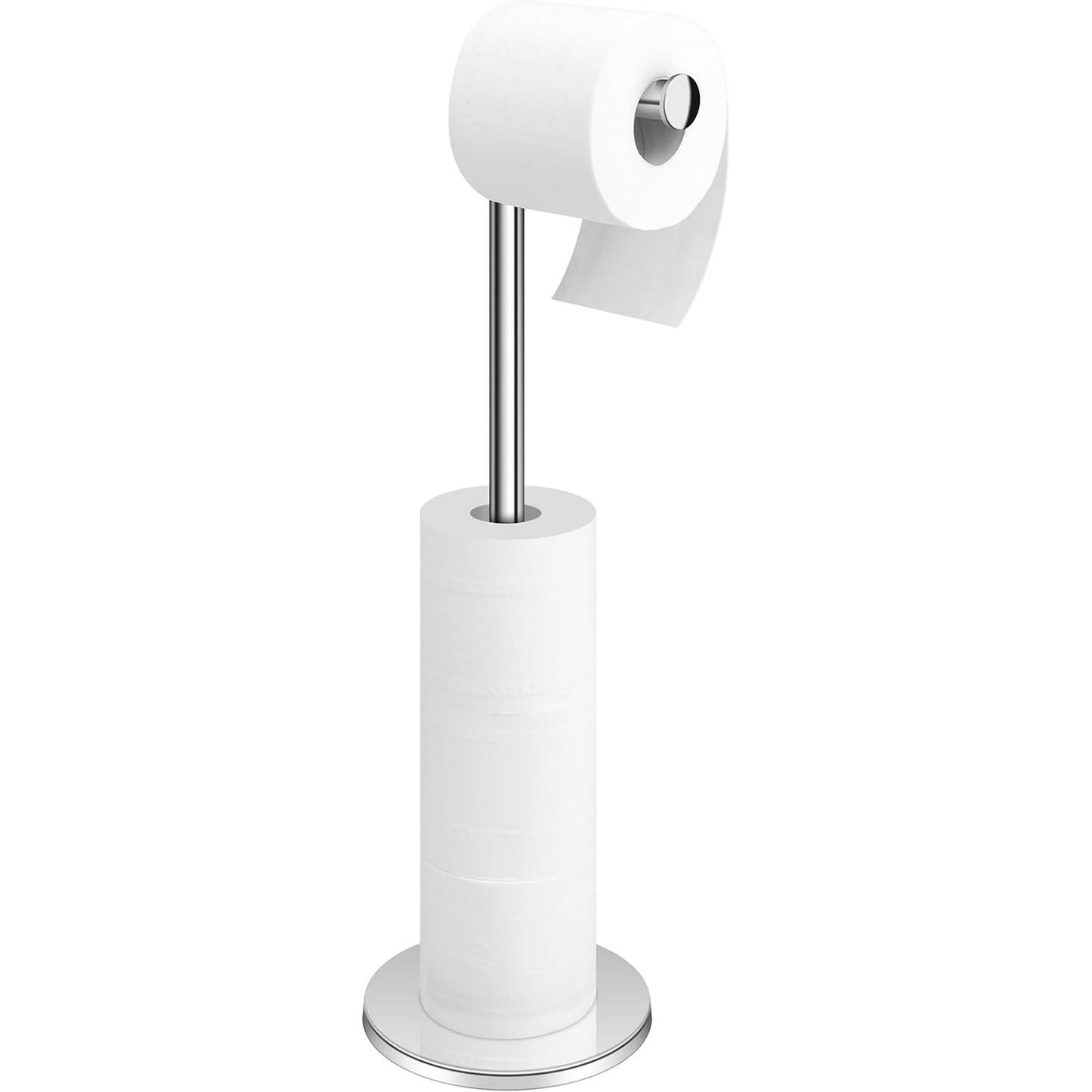 IZEYNO Toilet Paper Holder Stand, Freestanding Toilet Roll Holder, Stainless Steel Paper Storage for Bathroom