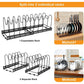 IZEYNO Pot Rack, Expandable Pan Organizer, Pot Lid Holder with 10 Adjustable Compartment for Kitchen Cabinet Cookware