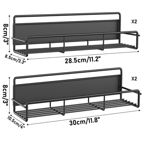 Alternative view of IZEYNO 4 Pack Magnetic Spice Rack for Refrigerator, Side of Fridge Storage Shelves, Kitchen Shelf Organizer
