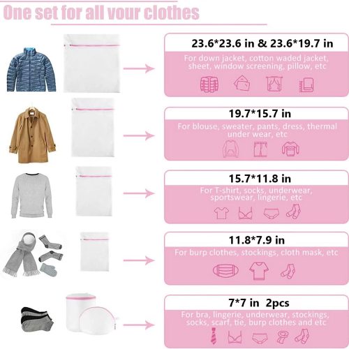 Alternative view of IZEYNO Set of 7 Mesh Laundry Bags, Travel Storage Organize Bag, Clothing Washing Bags for Laundry, Blouse, Bra, Hosiery, Stocking, Underwear, Lingerie