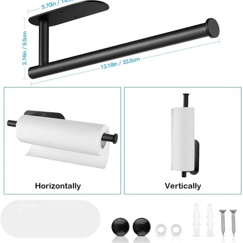 Alternative view of IZEYNO Paper Towel Holder Under Cabinet Wall Mount for Kitchen, Both Available in Adhesive and Screws