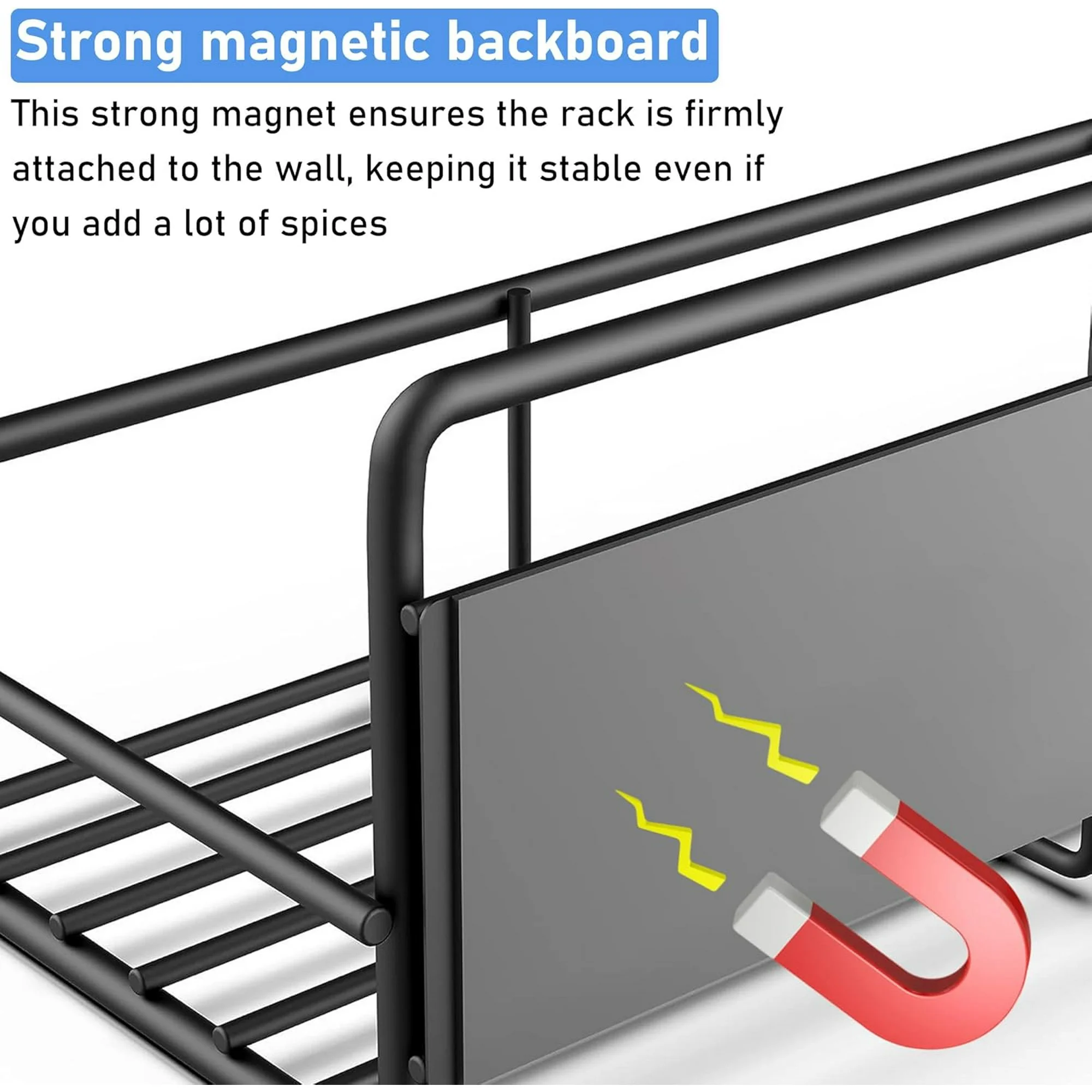 IZEYNO 4 Pack Magnetic Spice Rack for Refrigerator, Side of Fridge Storage Shelves, Kitchen Shelf Organizer - Image 7