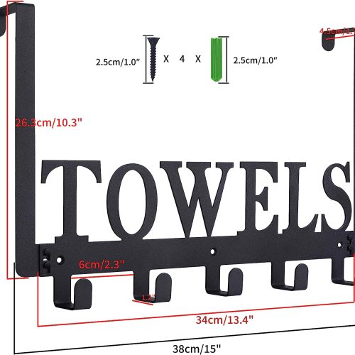 Alternative view of IZEYNO Over the Door Hooks, Door Mount Towel Holder, Towel Rack for Bathroom, Bedroom, Kitchen