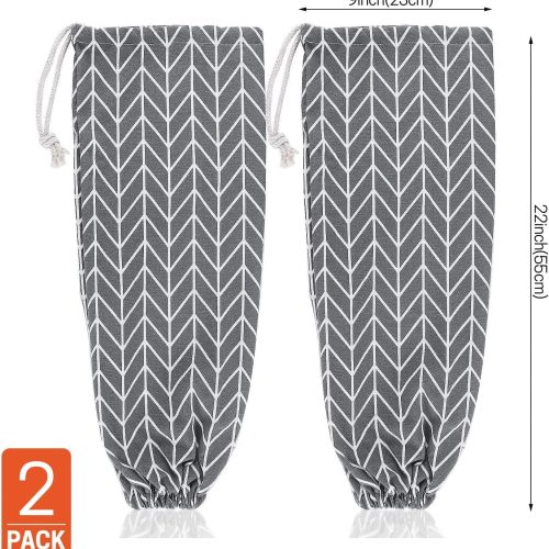 Alternative view of IZEYNO Plastic Bag Holder Set of 2, Reusable Grocery Bag Holder, Wall Mount Shopping Bags Storage Dispenser for Home Kitchen, 22x9", Parallelogram Gray