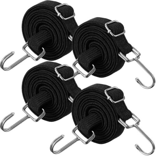 IZEYNO Bungee Cords Heavy Duty, 4 Pack 80 Inch Adjustable Flat Elastic Bungee Straps with Hooks for Securing Tarps, Luggage, Tents, Bikes