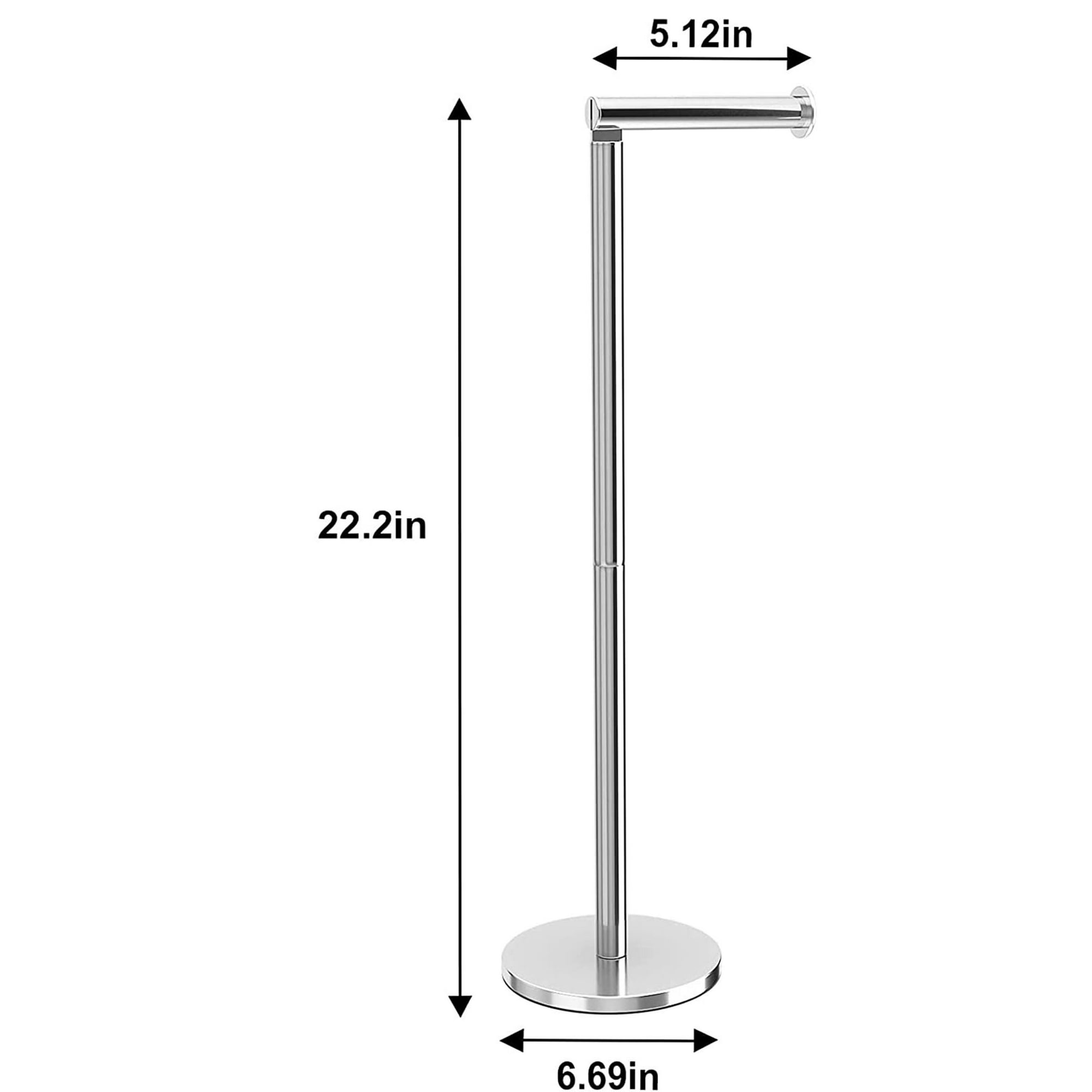 IZEYNO Toilet Paper Holder Stand, Freestanding Toilet Roll Holder, Stainless Steel Paper Storage for Bathroom - Image 2